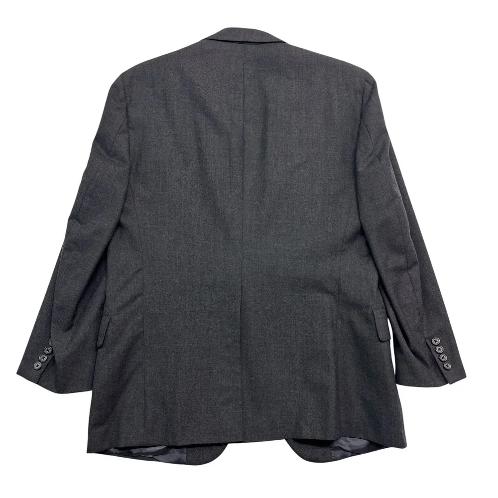 vtg 90s Nordstrom 40S 41S 34x29 Charcoal 2pc Pant Suit Pleated Cuffed wool USA